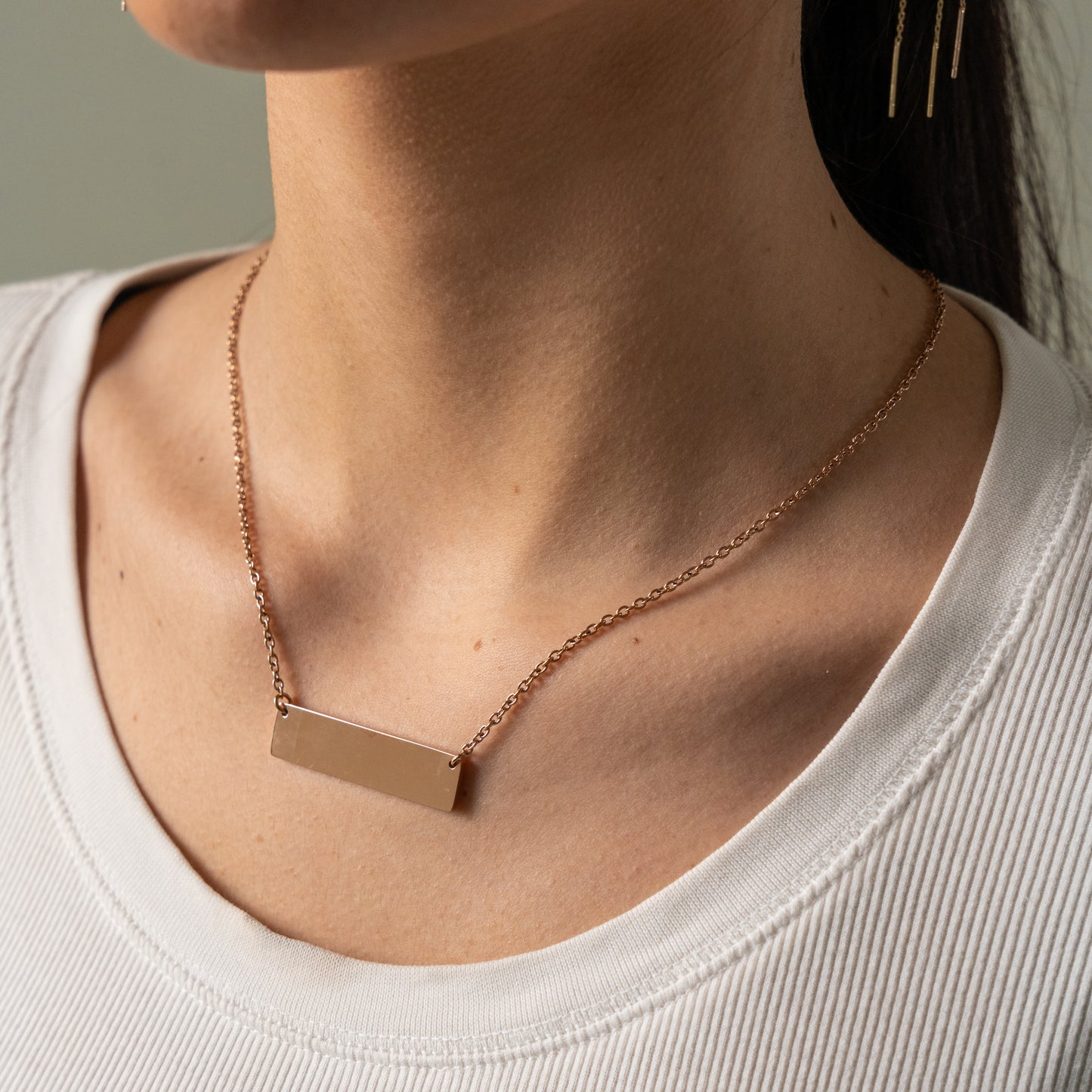 Collana targhetta acciaio
