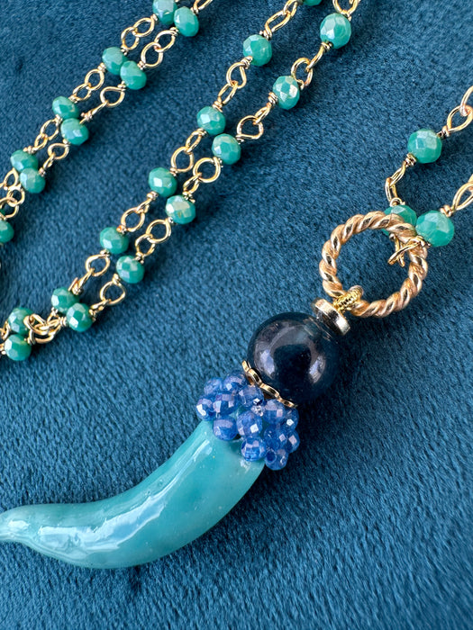 Collana Corno ceramica