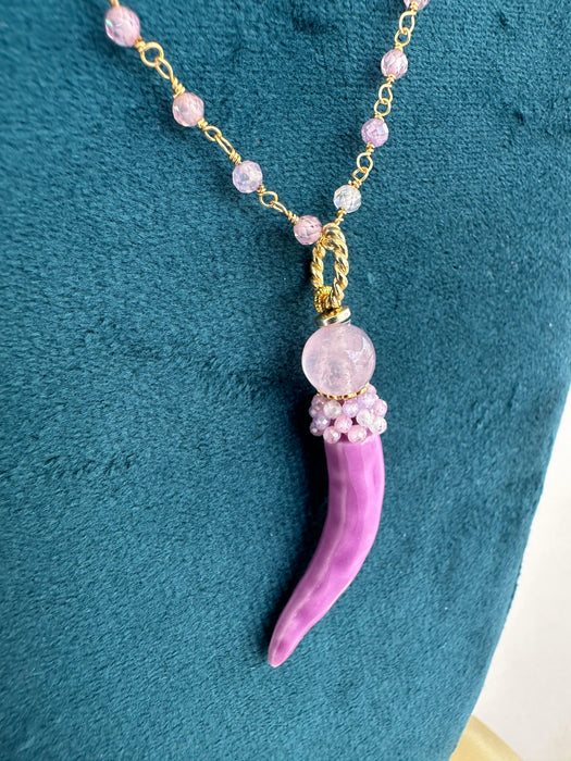 Collana Corno ceramica