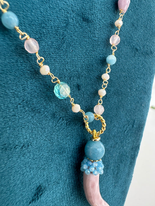 Collana corno ceramica